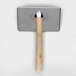 Пуходерка Wood большая широкая с каплями, 12 х 19 см, длинная деревянная ручка - Пижон фото 3