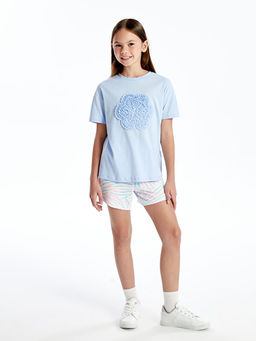 Bisiklet Yaka K?sa Kollu K?z ?ocuk Ti??rt - Waikiki фото 3