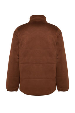 Trendyolmilla Man Kahverengi Regular Fit Suet Dik Yaka Hafif Dolumlu Ceket Mont TMNAW24MO00011  фото 9