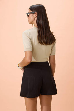 Siyah Gabardin K?sa Sort & Bermuda TWOSS26SR00046 - Trendyolmilla фото 6