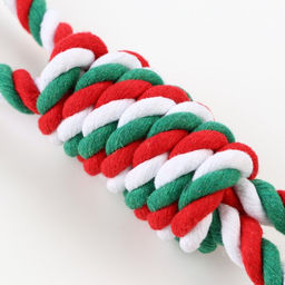 Игрушка тренировочная канатная, до 30 см, 70 г, белая/зелёная/красная - Пижон фото 6