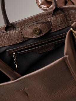 Сумка кожаная шоппер Deboro 30638 коричневый торф