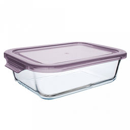 Контейнер стеклянный Argos 0,64л, 16,9х12,3х5,3см, прямоугольный, боросиликатное стекло, пластмассовая крышка, ручки-выступы с двух сторон, TalleR (Китай)