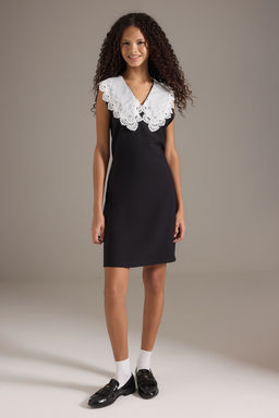 Siyah A Kesim Yaka Detayl? Mini Dokuma Elbise TWOSS25EL00627 - Trendyolmilla фото 2