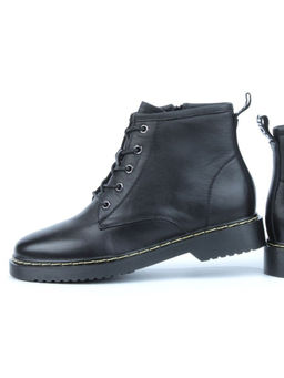 01-CCO22-1P BLACK Ботинки демисезонные женские (натуральная кожа, байка)