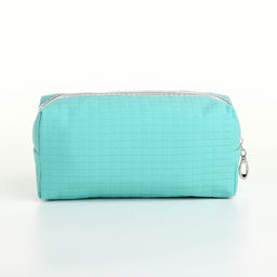 Косметичка женская на молнии, объёмная, маленькая, мятная - Simaland фото 2