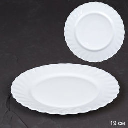 Тарелка 190 мм белая / LXWP-75 (WHITE ) /уп 6/72/ форма ромашка