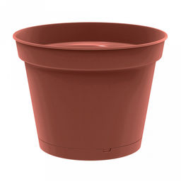 "Mint" Горшок для цветов пластмассовый 0,7л, д12см, h9,4см, с поддоном, терракотовый (Россия)