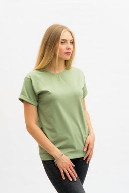 Футболка Хлопок 95%, лайкра 5% Классика аква - Ивассорти фото 101