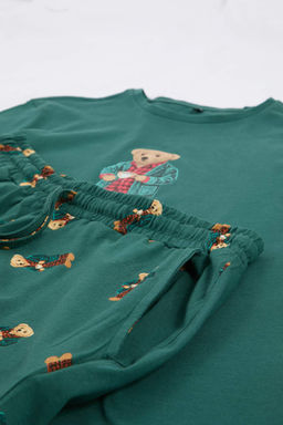 Yesil Regular Ay?c?k Bask?l? T-shirt - Sort Pijama Tak?m? TMNSS26PT00010 - Trendyolmilla фото 2