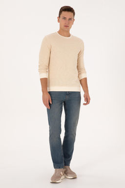 Erkek Krem Sweatshirt