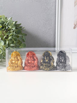 Набор фигурок 4 шт. «Хотей с зонтом», полистоун, 4.5×4.8×5.6 см