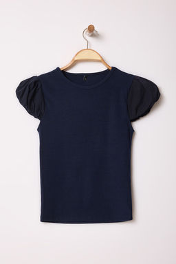 Trendyolmilla Fusya Dokuma Detayl? Fitted/Vucuda Oturan Balon Kol Orme Bluz TWOSS25BZ00216