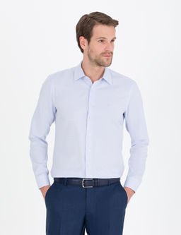 A__k Mavi Slim Fit Uzun Kollu G_mlek