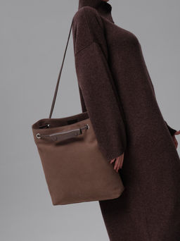 Замшевая сумка Ann DBR 31228 серо-коричневый  фото 7