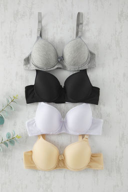 TRENDYOLMILLA K?rm?z?-Cok Renkli 4lu Paket Micro Kurdele/Fiyonklu Kapl? T-Shirt Bra Orme Sutyen THMSS25SU00034  фото 11