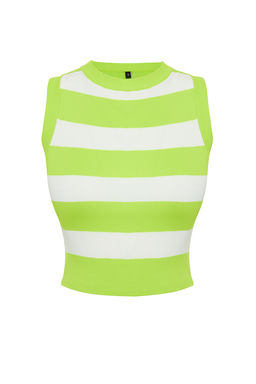 Sar? Crop Cizgili Ince Bluz TWOSS22BZ1173