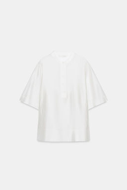 BLUSA FLUIDA MANGA CORTA ZW COLLECTION / Blanco