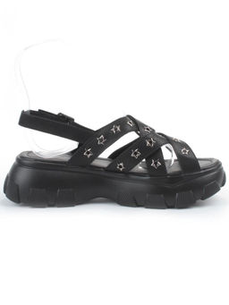 08-PEAG47-2 BLACK Босоножки женские (натуральная кожа)