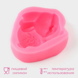 Молд для заливки Доляна Зайчик, силикон, 9.5?8?3 см, розовый  фото 2