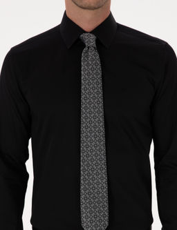 Siyah Slim Fit %100 Pamuk Klasik G_mlek