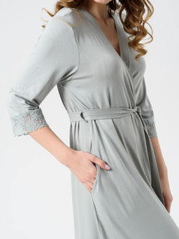 Халат Оптима Флирт из вискозы с лайкрой зеленый  фото 7