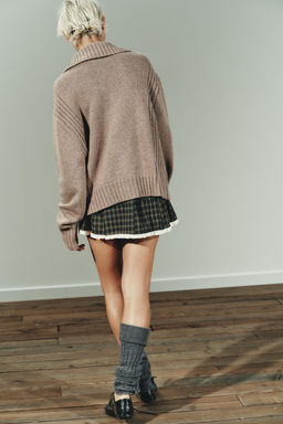 CHECK LACE MINI SKIRT - Zara фото 5