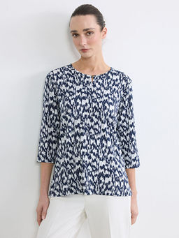 Bisiklet Yaka Desenli Bluz