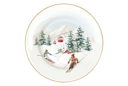 Тарелка десертная, 19 см, 4 шт, фарфор P, белая, Лыжники в горах, Chalet, 62634 - Easy life фото 2