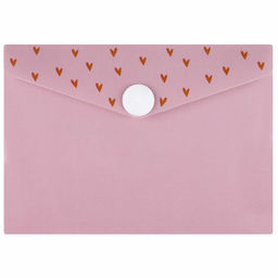 Папка для карт и визиток пластиковая Феникс+, арт. 72230/ 12 СЕРДЕЧКИ НА РОЗОВОМ (полипропилен, 10.5