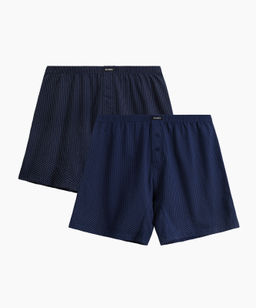 ATLANTIC 2MBX-079 Трусы боксеры Small Print - набор 2 шт. кобальт + темно-голубой