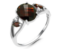 Кольцо из серебра гранат, Виталина