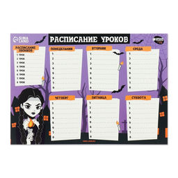 Цена за 20 шт. Расписание уроков Девочка с косичками бумажное, А4 - Школа талантов фото 2