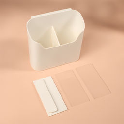 Цена за 3 шт. Органайзер настенный, 2 секции, с клеевой основой, 16.7×6.9 см, белый