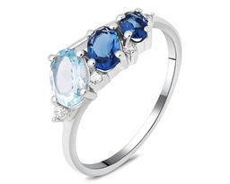 Кольцо, танзанит выращ. , топаз, Амичи