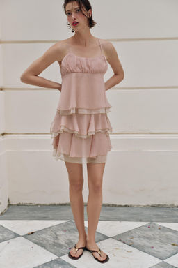 TOP LENCERO FRUNCES / Rosa claro