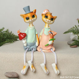 Цена за 2 шт. Фигурка Кошка висячие ножки 2 штуки набор 21 см / 9465 /уп 48/