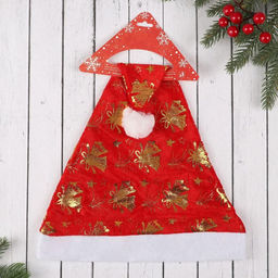 Колпак новогодний Колокольчики 40х27 см, красно-золотой - Зимнее волшебство фото 3