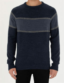 Lacivert Slim Fit Bisiklet Yaka Triko Kazak - Pierre cardin фото 6