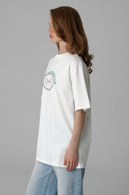 Арт. 3186 Футболка женская оверсайз 42-48 (4 шт) Цвет:молочный - Калинка фото 6