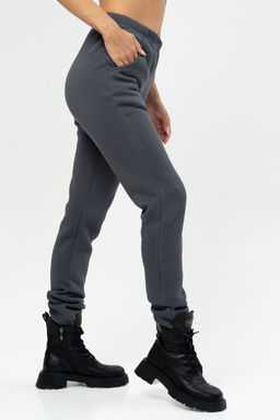 Брюки женские с начесом, графит - Solo mio фото 3