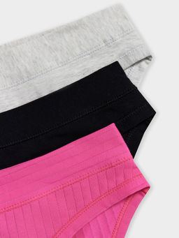 Цена за 2 штуки! Трусы женские слипы набор (3 шт.) в розово-сером и черном цвете - Mark formelle фото 10