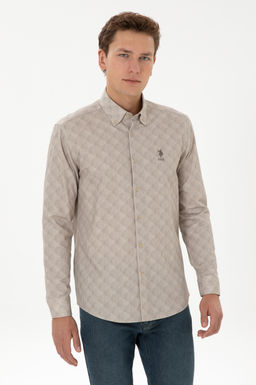 Erkek A__k Haki Uzun Kollu G_mlek