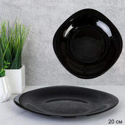 Тарелка квадратная 200 мм черная стеклокерамика арт. BNFP80T (Black), 714547