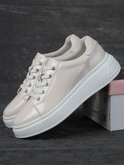 05-PDD215-1 BEIGE Кроссовки женские (натуральная кожа)