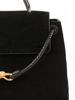 LACCOMA сумка Y2390-1F-черный натуральная замша, натуральная кожа полиэстер  фото 5