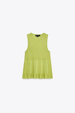 KNITTED TOP WITH RUFFLED HEM - Zara фото 7