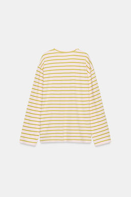 CAMISETA ALGOD?N Y LINO RAYAS / Rosa pastel - Zara фото 11