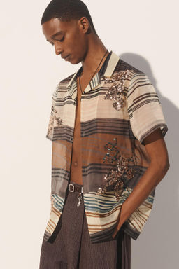 CAMISA ORGANZA 100% SEDA LENTEJUELAS / Verde / Azul - Zara фото 2