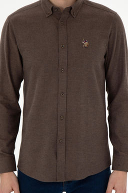 Мужская базовая рубашка кокосового цвета с длинным рукавом Неожиданная скидка в корзине - U.s. polo assn фото 6